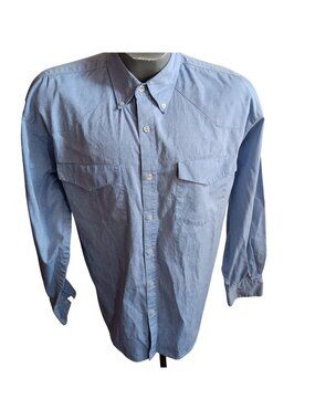 Vintage 1990's Western Vowboy Prep Shirt Medium Chambray Button Down Justin